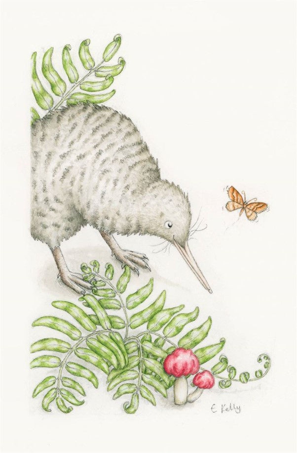 Card Kiwi And Butterfly