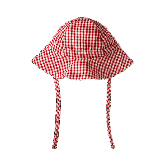 Gingham Sunhat Red Check