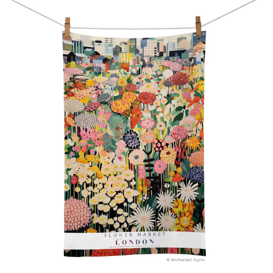 Cotton Tea Towel Flower Market