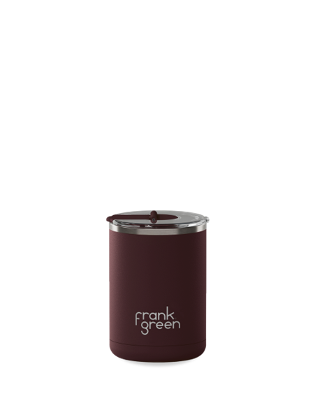 Ceramic Coffee Cup w Hinged Lid Chocolate