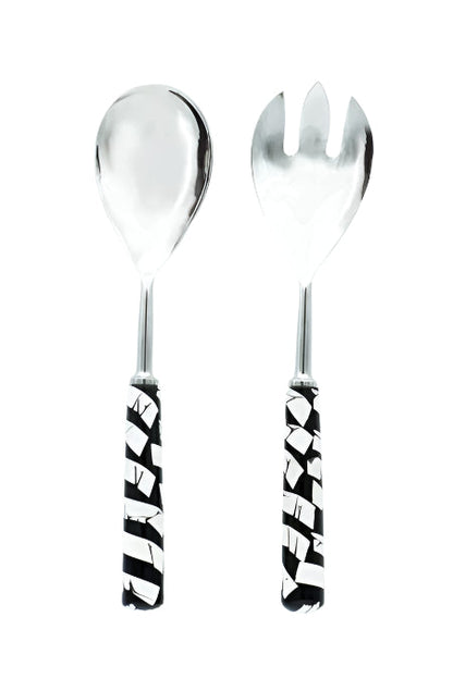 Salad Servers Black/White