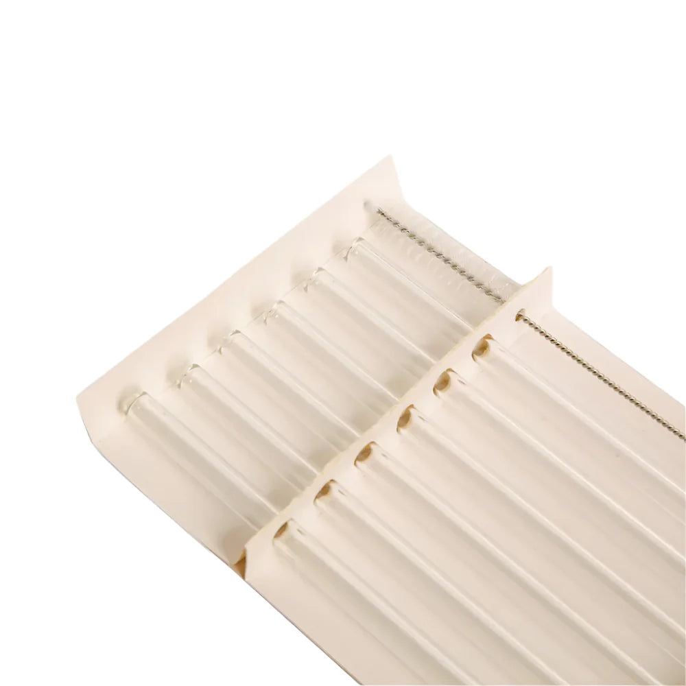 Reusable Glass Straws Set6 Straight Clear