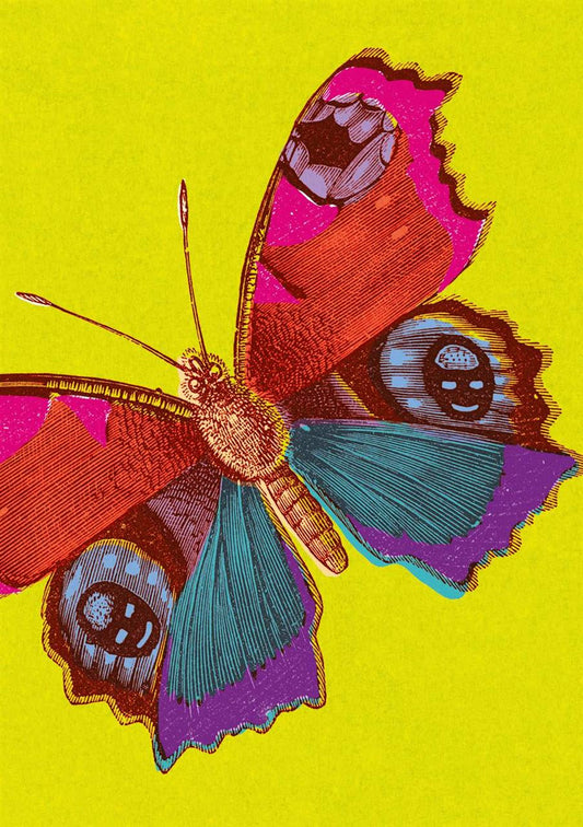 Art Press Card Peacock Butterfly