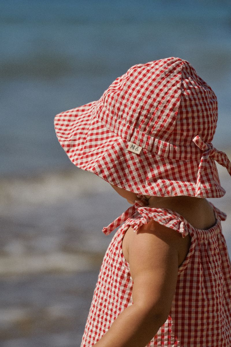 Gingham Sunhat Red Check