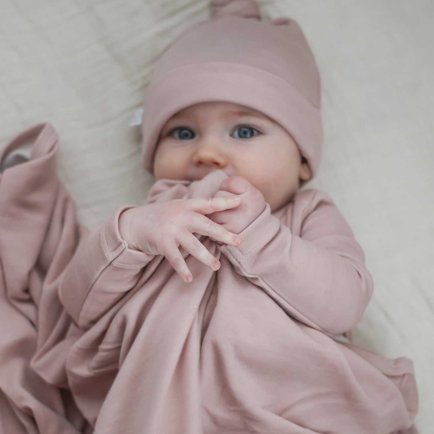 Merino & Bamboo Baby Swaddle - Dusty Rose