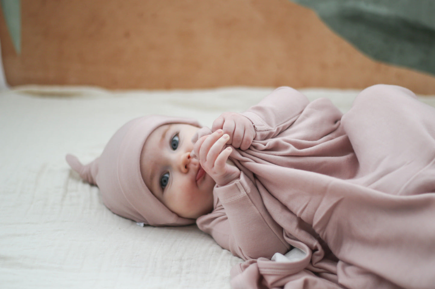 Merino & Bamboo Baby Swaddle - Dusty Rose