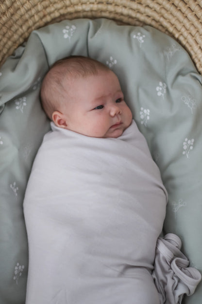 Merino & Bamboo Baby Swaddle - Pebble