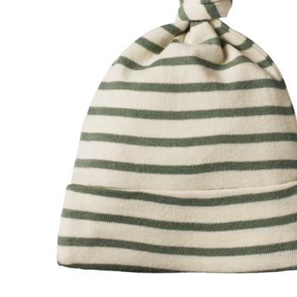 Cotton Knotted Beanie Nettle Sailor Stripe