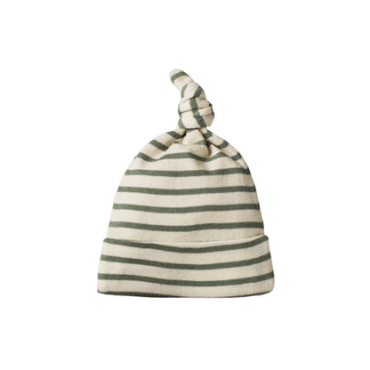 Cotton Knotted Beanie Nettle Sailor Stripe
